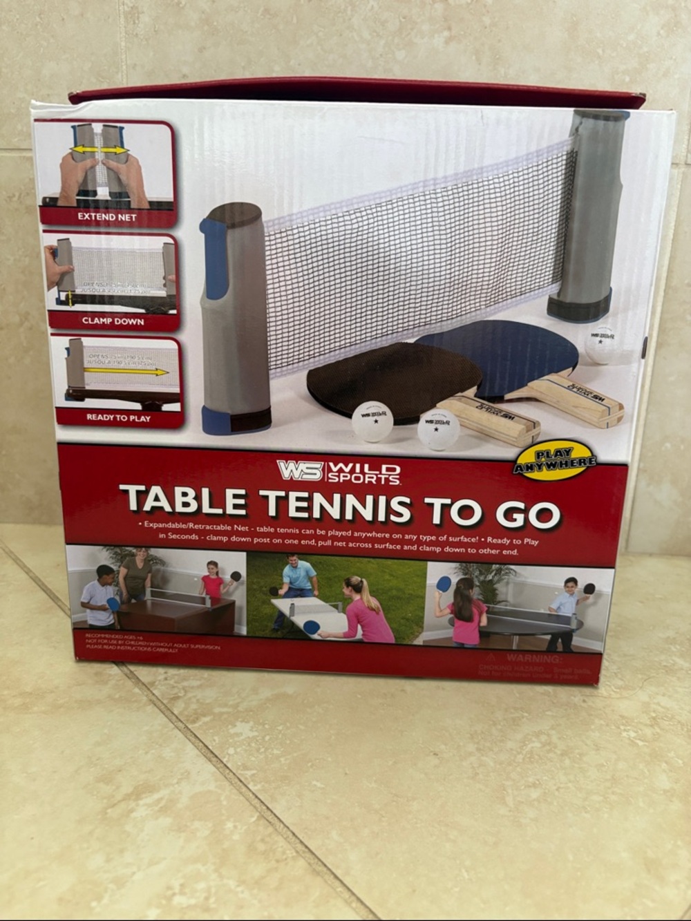 Table Tennis To Go - Blue/Black Portable Ping Pong Set